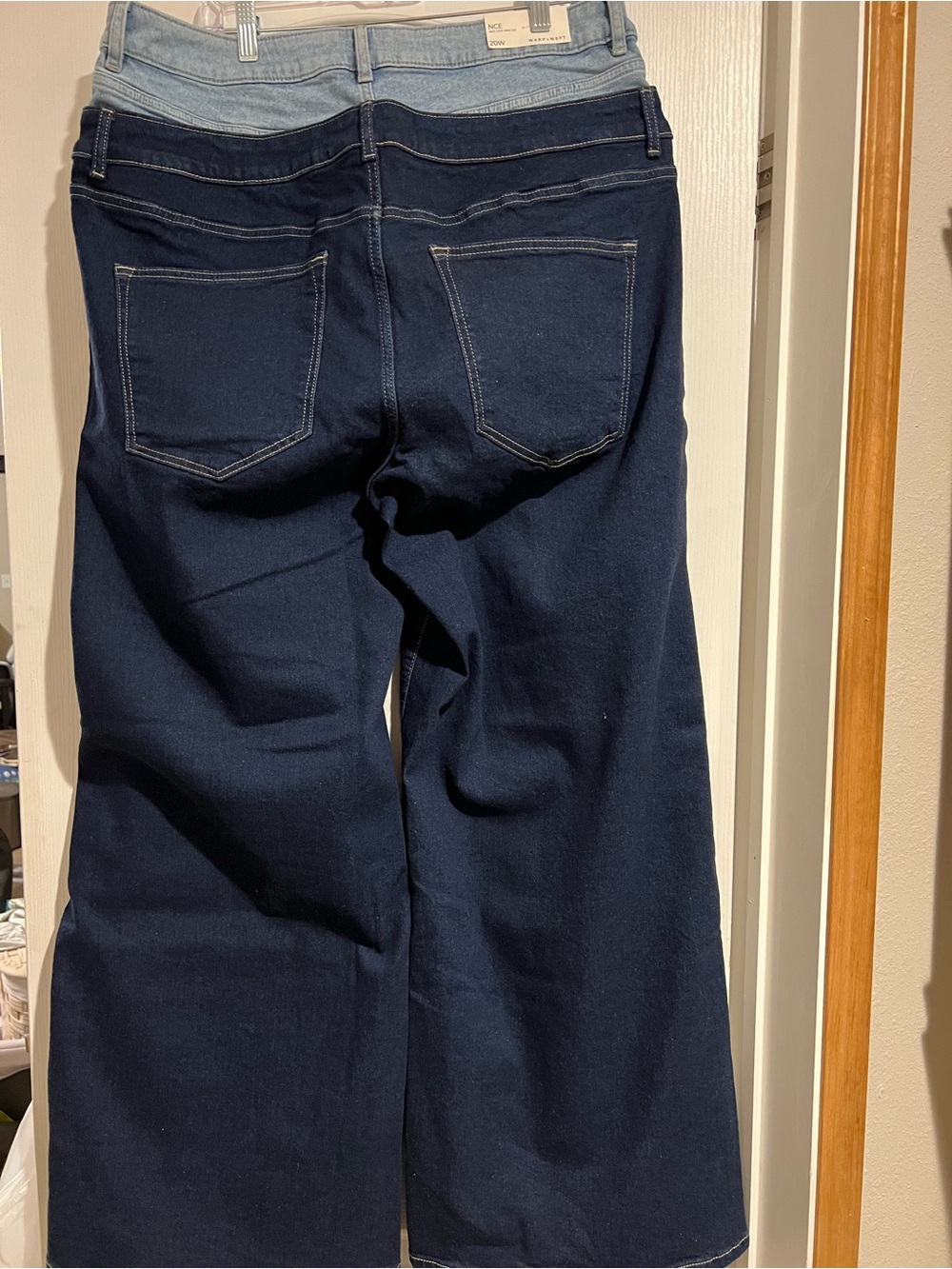 Warp & Weft Women’s Wide Leg Dark Indigo Jeans